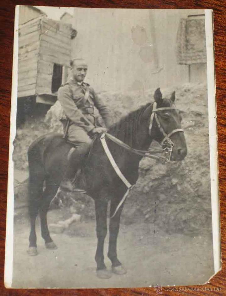 Militaria: ANTIGUA FOTO POSTAL DE MILITAR ESPA&Ntilde;OL A CABALLO - NO CIRCULADA.