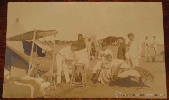 Militaria: ANTIGUA FOTOGRAFIA DE MILITARES DE LA GUERRA DE MARRUECOS, RIF . EN LA PARTE TRASERA VA ESCRITO EL N