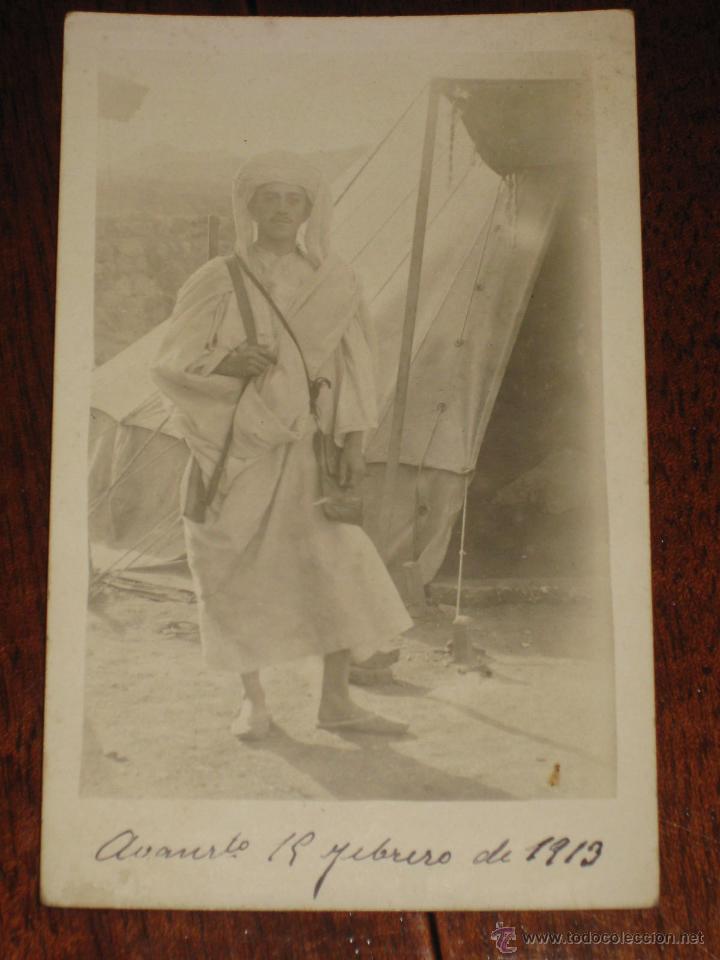 Militaria: ANTIGUA FOTOGRAFIA DE ESPA&Ntilde;OL VESTIDO DE MORO - GUERRA DEL RIF - A&Ntilde;O 1913 - NO CIRCULADA - ESCRITA.