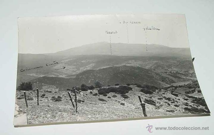 Military Antiques: ANTIGUA FOTOGRAFIA DE POSICION ESPA&Ntilde;OLA EN LA GUERRA DEL RIF - COLUMNA DE CEUTA - MIDE 15,5 X 10,5 C