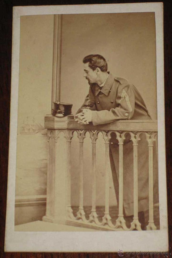 Military Antiques: ANTIGUA FOTOGRAFIA ALBUMINA DE MILITAR ESPA&Ntilde;OL - MIDE 10,5 X 6 CMS - FOTO DE JOAQUIN MASAGUER, GERON