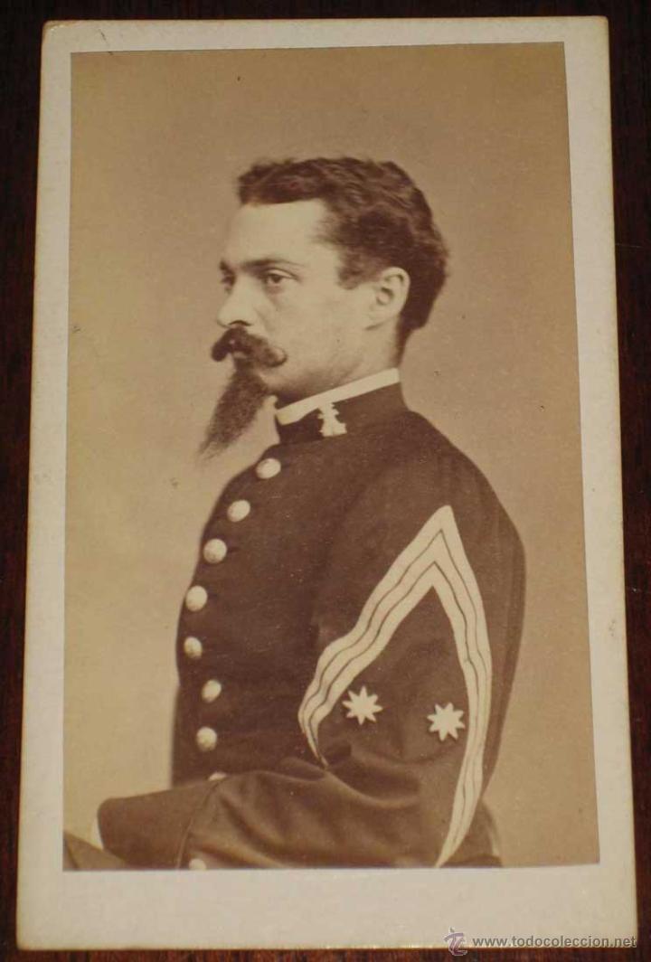 Military Antiques: ANTIGUA FOTOGRAFIA ALBUMINA DE TENIENTE CORONEL DEL EJERCITO ESPA&Ntilde;OL - MIDE 10,5 X 6 CMS - FOTO DE J