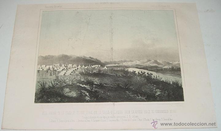 Militaria: ANTIGUO GRABADO DE 1860 APROX. DE LA GUERRA DEL RIF - DE LA VISTA GENERAL DE LA CIUDAD DE TETUAN, SI