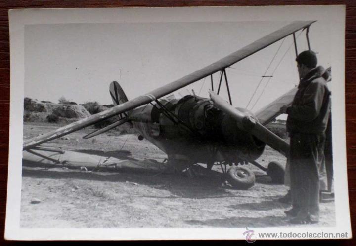 Military Antiques: ANTIGUA FOTO DE AVION ACCIDENTADO - MIDE 10,5 X 7,5 CMS.