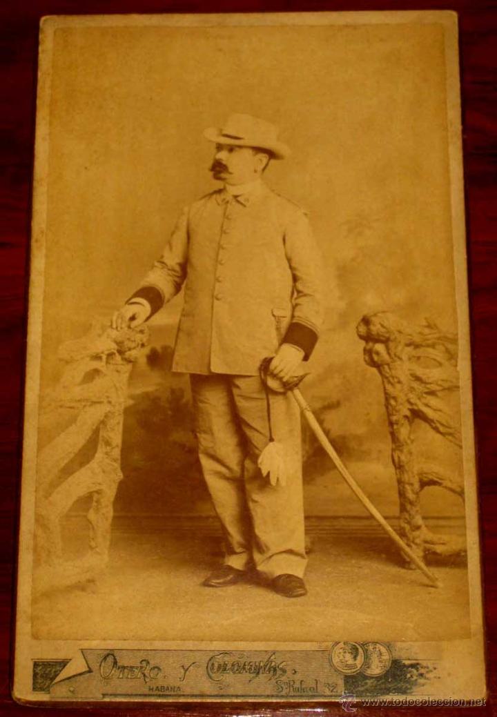 Militaria: ANTIGUA Y EXCELENTE FOTOGRAFIA ORIGINAL DE OFICIAL ESPA&Ntilde;OL EN CUBA, A&Ntilde;O 1890 APROXIMADAMENTE - CON T