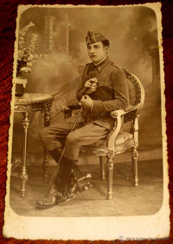 Militaria: ANTIGUA FOTOGRAFIA DE MILITAR ESPA&Ntilde;OL FECHADA EN 1934, REPUBLICA ESPA&Ntilde;OLA . TAMA&Ntilde;O POSTAL