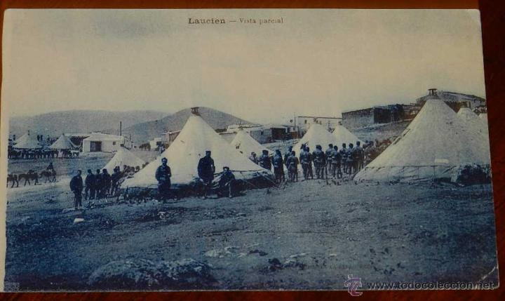 Militaria: Antigua postal de Laucien, guerra del rif, vista parcial, ed. m. arribas, no circulada.