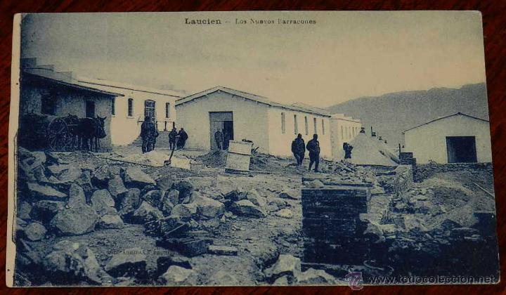 Military Antiques: Antigua postal de Laucien, guerra del rif, los nuevos barracones, ed. m. arribas, no circulada.