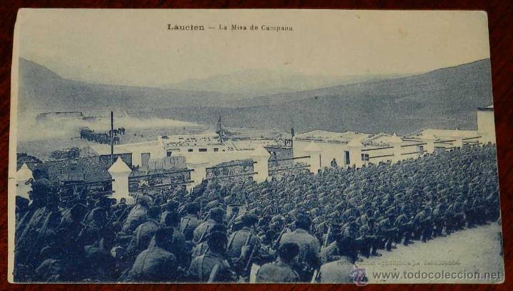 Military Antiques: Antigua postal de Laucien, guerra del rif, la misa de campa&ntilde;a, ed. m. arribas, no circulada.