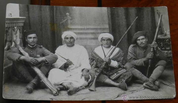Military Antiques: ANTIGUA FOTO POSTAL DE GUERRA DEL RIF, NO CIRCULADA, ESCRITA.