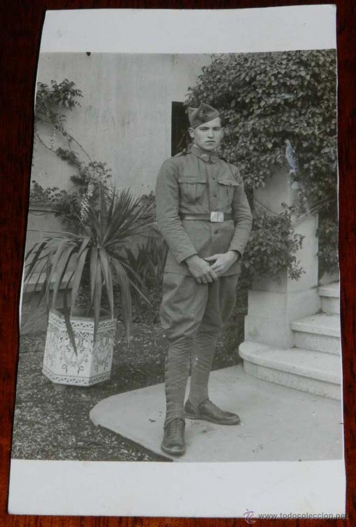 Military Antiques: ANTIGUA FOTOGRAFIA DE MILITAR, TAMA&Ntilde;O POSTAL.
