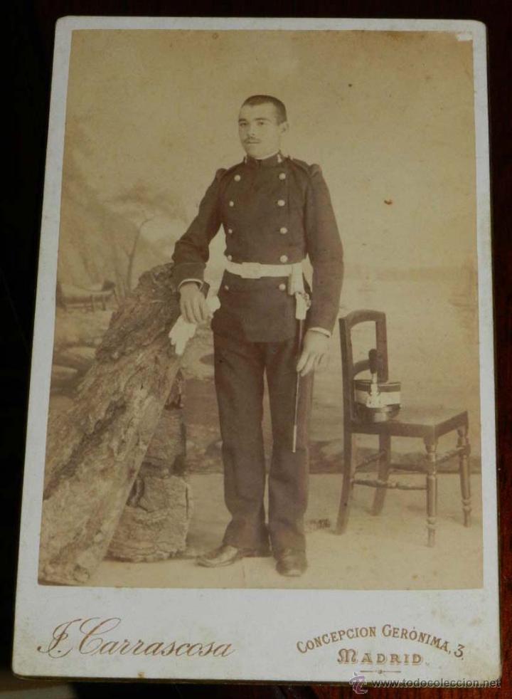 Military Antiques: ANTIGUA FOTOGRAFIA DE MILITAR DEL EPOCA ALFONSO XIII,FOTOGRAFO CARRASCOSA CALLE CONCEPCION JERONIMA
