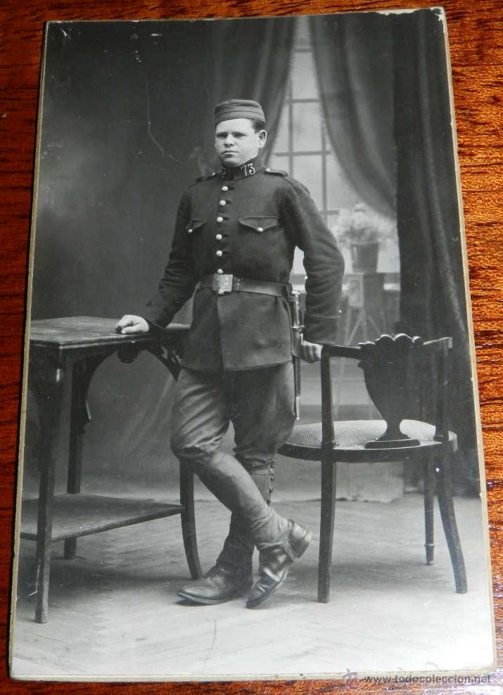 Military Antiques: ANTIGUA FOTOGRAFIA DE MILITAR DE ESPA&Ntilde;OL, DEL REGIMIENTO 73 , TAMA&Ntilde;O POSTAL.