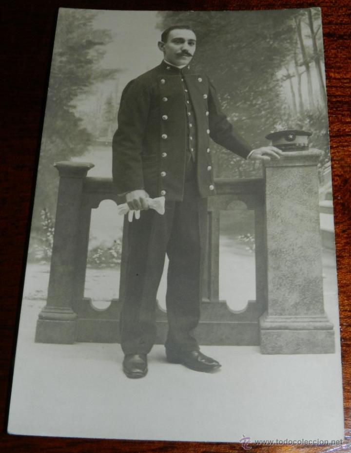 Military Antiques: ANTIGUA FOTOGRAFIA DE MILITAR CON UNIFORME, ESTRELLA DE CINCO PUNTAS, TAMA&Ntilde;O POSTAL, ESCRITA EN 1912