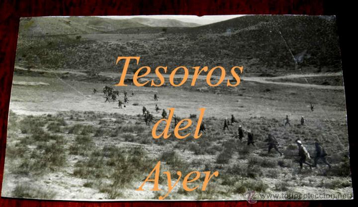 Military Antiques: ANTIGUA FOTOGRAFIA TAMA&Ntilde;O POSTAL DE LA GUERRA DEL RIFF, AVANCE DE TROPAS ESPA&Ntilde;OLAS A LA BALLONETA, R