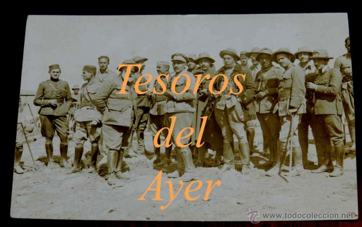 Militaria: ANTIGUA FOTOGRAFIA POSTAL DE LA GUERRA DEL RIFF, GENERAL CABANELLAS, CON OTROS OFICIALES DE LA LEGIO