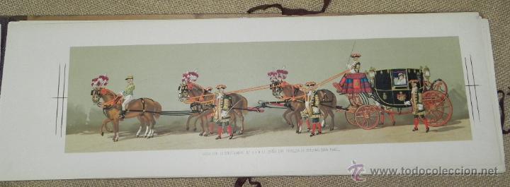 Military Antiques: Comitiva Regia 1879, lamina 28, coche con la servidumbre de S.A.R La Serma. Sra. Princesa de Asturia