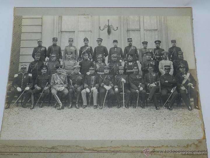 Militaria: ANTIGUA FOTOGRAFIA GIGANTE DE OBSERVADORES MILITARES EN maniobras militares en FRANCIA 1914 APROXIMA