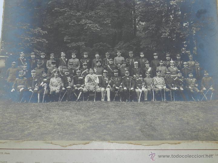 Militaria: ANTIGUA FOTOGRAFIA GIGANTE DE OBSERVADORES MILITARES EN maniobras militares en FRANCIA 1914 APROXIMA