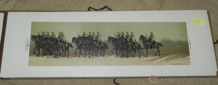 Military Antiques: Comitiva Regia 1879, lamina 64, husares de la princesa, caballeria, Litograf&iacute;a de A. Fortuny y dibuj
