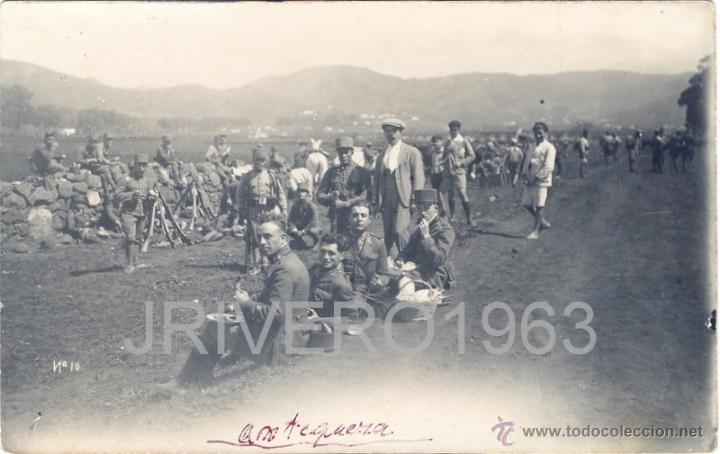 Militaria: ANTEQUERA,1914, POSTAL FOTOGRAFICA DE UNAS MANIOBRAS DE CAMPO, MAGNIFICA