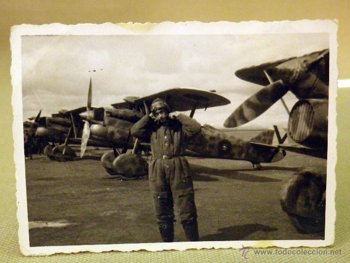Militaria: FOTOGRAFIA MILITAR, ANTIGUA, OFICIAL, FUERZA AEREA, PILOTO, AVIACION, ESPA&Ntilde;A 1940S