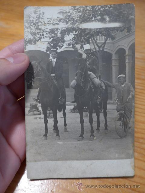 Militaria: Antigua fotografia de caballeria espa&ntilde;ola