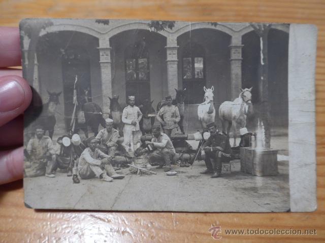 Militaria: Antigua fotografia de caballeria espa&ntilde;ola