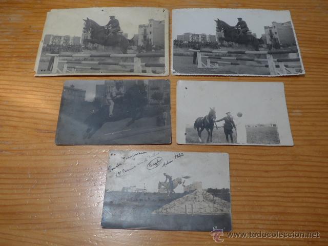 Militaria: Lote de 5 fotografia de caballeria espa&ntilde;ola