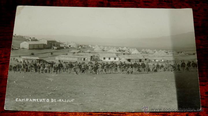 Militaria: FOTOGRAFIA DEL CAMPAMENTO DE KADDUR (MARRUECOS) PROTECTORADO ESPA&Ntilde;OL, TAMA&Ntilde;O POSTAL, GUERRA DEL RIF,
