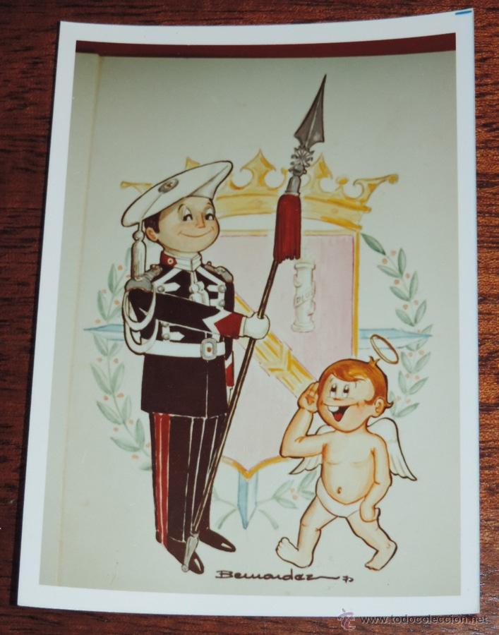 Military Antiques: FOTOGRAFIA DE FELICITACION DE LA NAVIDAD DEL REGIMIENTO DE LANCEROS DE LA GUARDIA DE S.E. EL JEFE DE