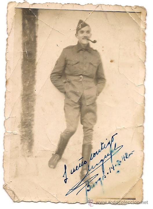 Militaria: SOLDADO ESPA&Ntilde;OL CON DEDICATORIA Y FECHA 14 DE FEBRERO DE 1942