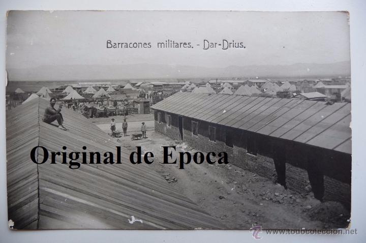 Militaria: (JX-2363)FOTOGRAFIA DE DAR DRIUS,BARRACONES MILITARES,CAMPA&Ntilde;A DEL RIF