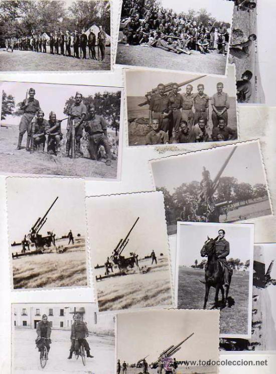 Militaria: Lote de fotografias de Falange, maniobras militares, etc. 8x 6 cm, 9 x 5,50 cm, etc