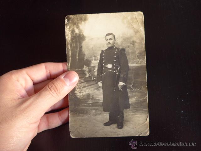 Militaria: Fotografia de militar de infanteria o cazadores de monta&ntilde;a