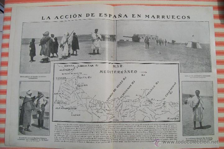Militaria: LA ACCI&Oacute;N DE ESPA&Ntilde;A EN MARRUECOS DOBLE P&Aacute;GINA REVISTA NUEVO MUNDO 1909