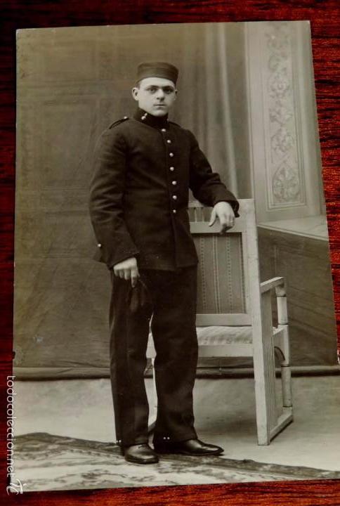 Militaria: FOTO POSTAL DE SOLDADO DE ARTILLERIA, ESCRITA POR EL REVERSO, NO CIRCULADA.