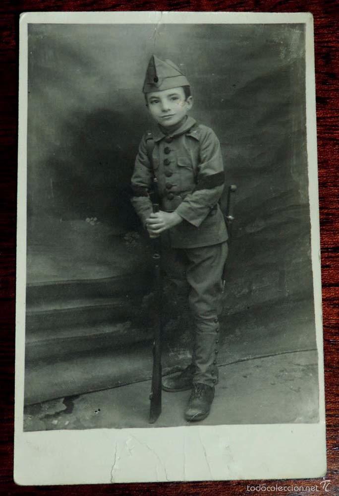 Military Antiques: FOTOGRAFIA DE NI&Ntilde;O VESTIDO DE MILITAR ESPA&Ntilde;OL, TAMA&Ntilde;O POSTAL. A&Ntilde;OS 30.