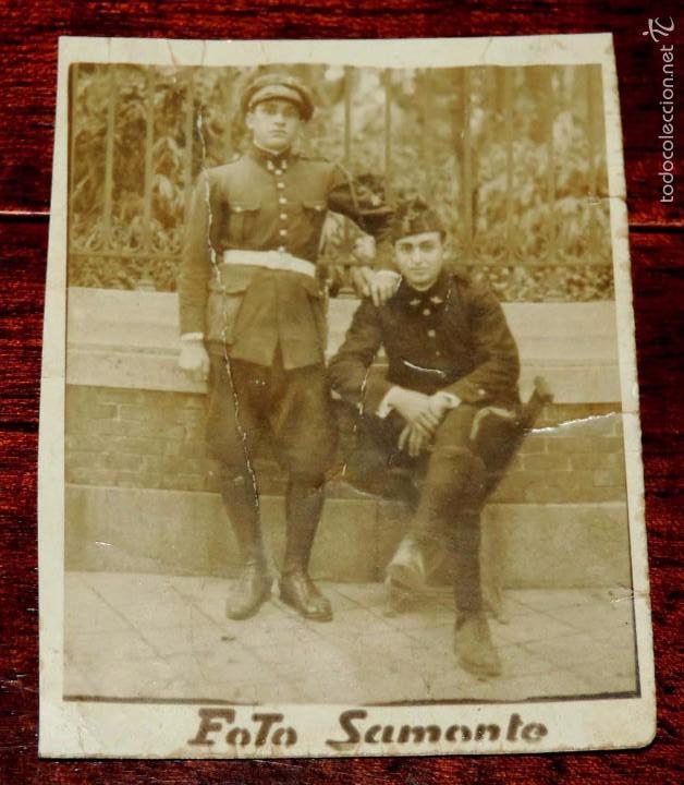Militaria: FOTOGRAFIA DE INGENIERO JUNTO CON MILITAR DEL EJERCITO DEL AIRE, FOTO SAMONTE, MIDE 8 X 7 CMS.