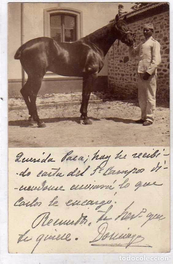 Militaria: Militar con caballo. Reverso sin dividir. Enviada a la Marquesa Viuda de la Solana Villabuena