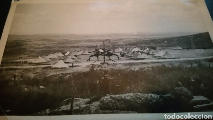 Militaria: Fotograf&iacute;a de campamento militar espa&ntilde;ol en la guerra de &Aacute;frica