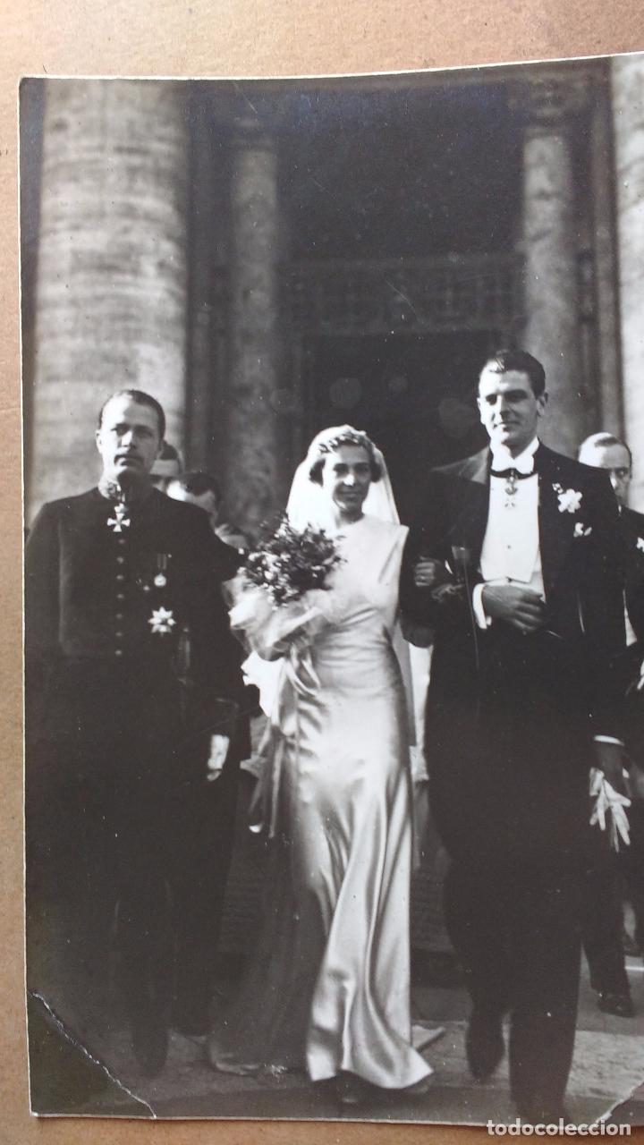 Militaria: FOTOGRAFIA TARJETA POSTAL GELATINOBROMURO, BODA DE PERSONAJES, CONDECORACIONES