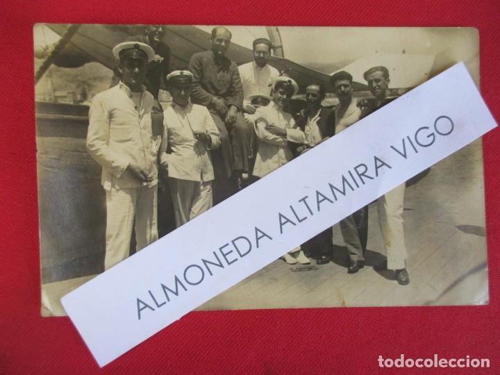 Militaria: ARMADA ESPA&Ntilde;OLA - POSTAL FOTOGRAFICA OFICIALES EN CUBIERTA BUQUE ARMADA ' GAVIOTA ' + INFO