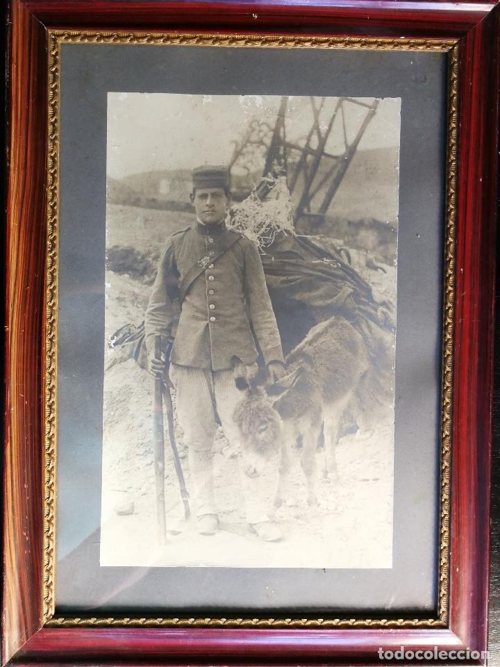 Militaria: EXCEPCIONAL FOTOGRAFIA DE MILITAR SOLDADO - UNIFORME CAZADORES ALFONSO XII - PROTECTORADO MARRUECOS
