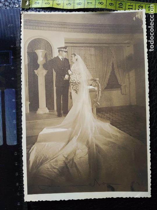Militaria: Antigua fotografia un militar boda