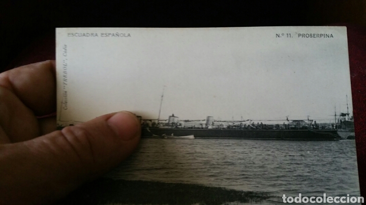 Militaria: Fotograf&iacute;a postal del buque Proserpina escuadra espa&ntilde;ola colecci&oacute;n tr&eacute;bol