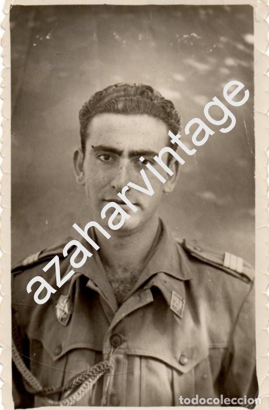 Militaria: ANTIGUA FOTOGRAFIA, MILITAR EMBLEMA DEL SEU, 88X138MM
