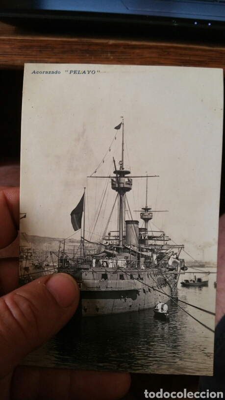 Militaria: Fotografia post al principio del siglo XX acorazado Pelayo