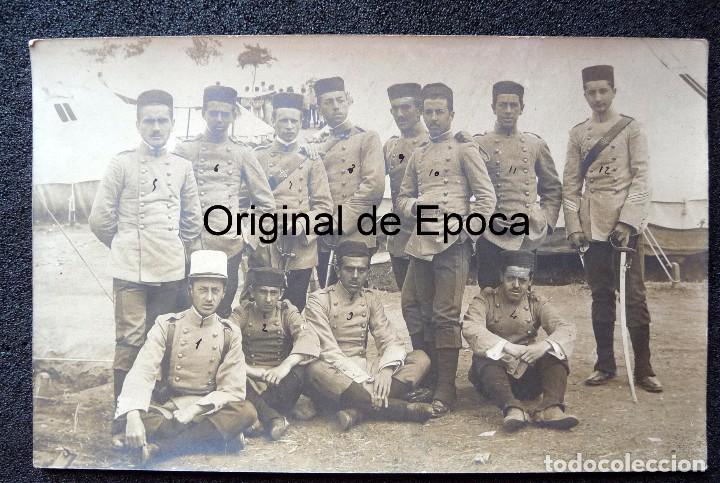Militaria: (JX-170675)Postal fotografica de Cadetes de Infanter&iacute;a,entre ellos D.Celestino Muga