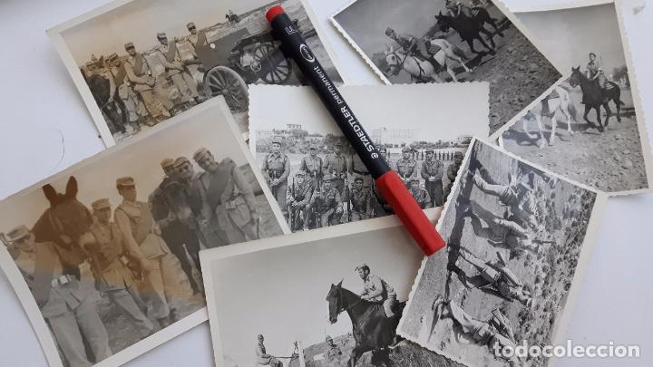 Militaria: Siete fotos de alumnos de la Academia Militar en pr&aacute;cticas.